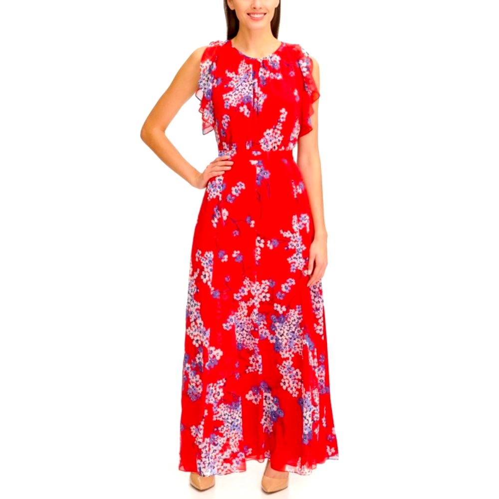 Tommy Hilfiger red floral maxi dress